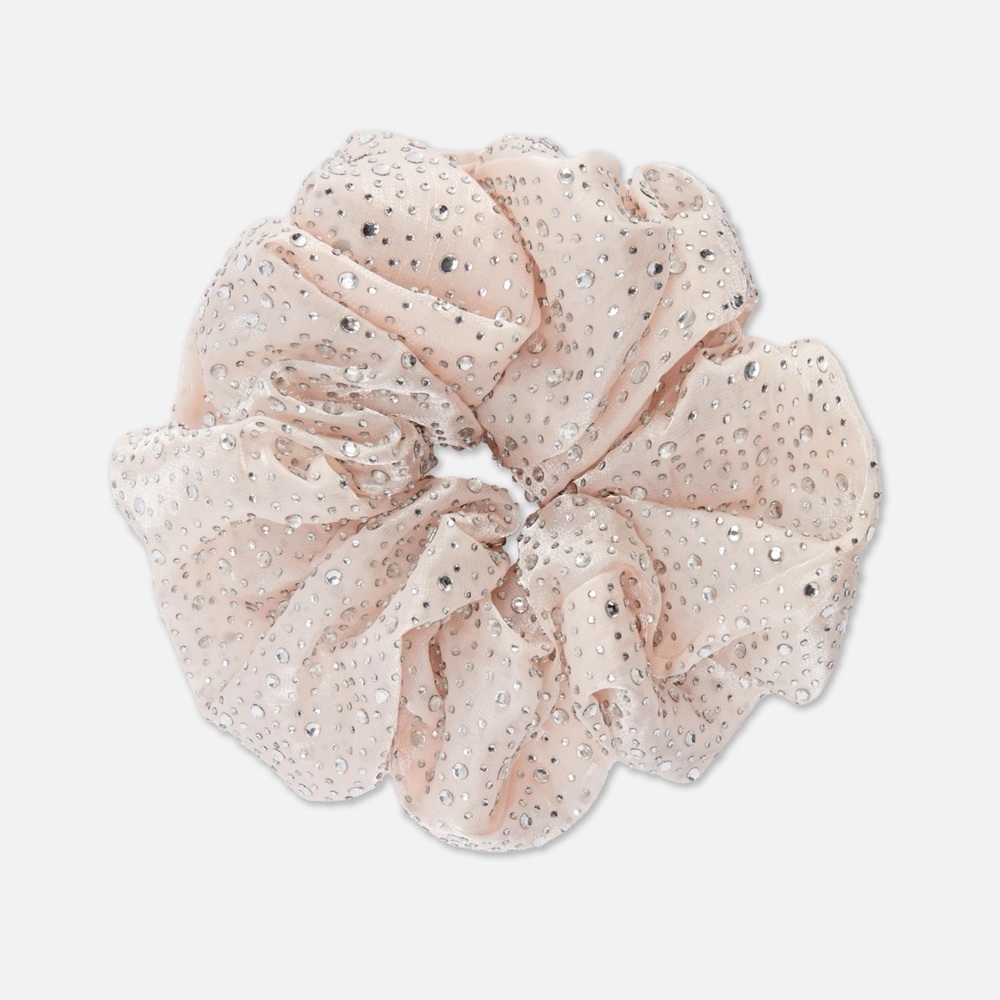 Primark X Rita Ora Collaboration : Oversized Diamanté Nude Scrunchie | NWT